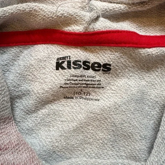 Hershey's Kisses Hooded Dress Kids Grey Red Glitter Tulle SIZE L (10-12) - Picture 5 of 7